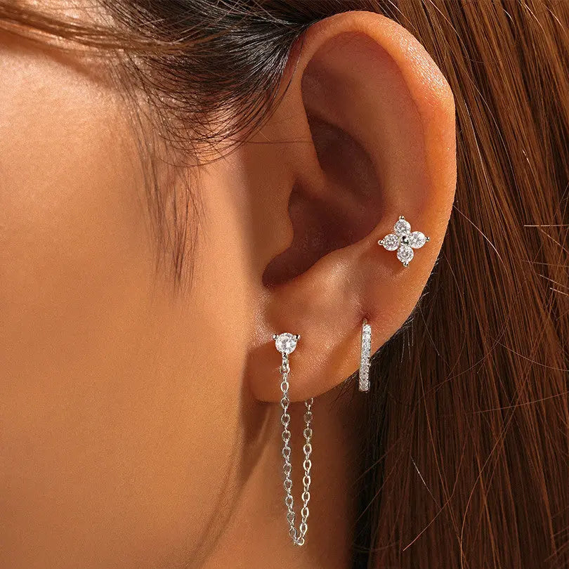 Lot de 3 boucles d'oreilles chaine étoilée Dream Story