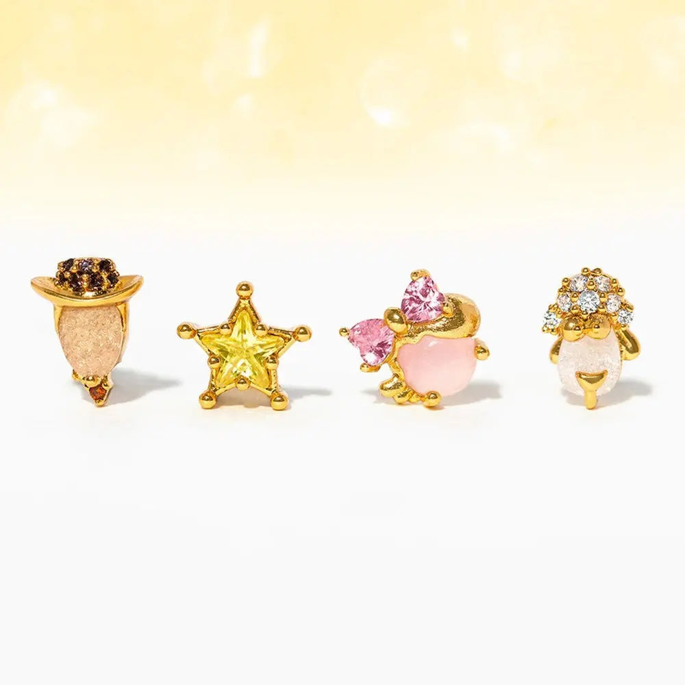 Lot de 4 boucles d'oreilles cow-boys Dream Story