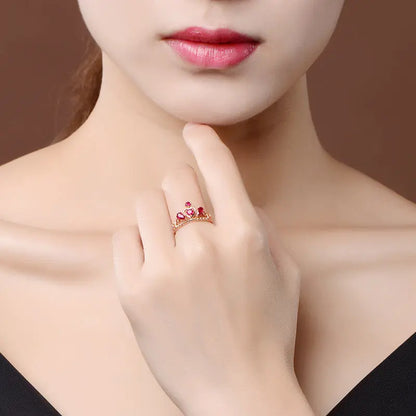 Bague couronne rouge Dream Story