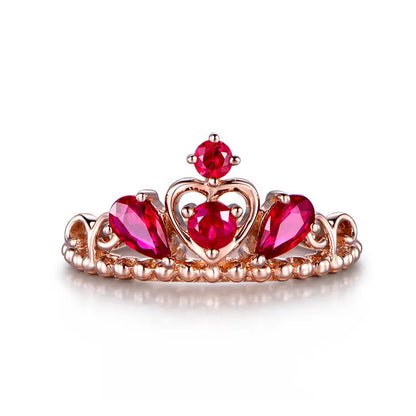 Bague couronne rouge Dream Story