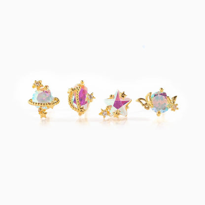 Lot de 4 boucles d'oreilles chemin des étoiles Dream Story