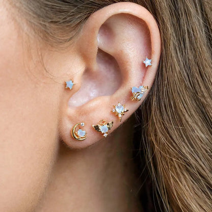 Lot de 4 boucles d'oreilles cœurs en orbite Dream Story