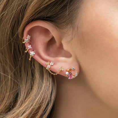 Lot de 6 boucles d'oreilles éclat floral Dream Story